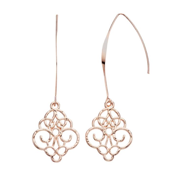 Nickel Free Filigree Threader Earrings, Women's, Pink