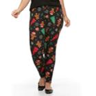 Plus Size French Laundry Christmas Printed Legging, Women's, Size: 1xl, Dark Red