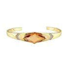 V19.69 Italia 18k Gold Over Silver Citrine Prism Cuff Bracelet, Women's, Size: 7, Orange