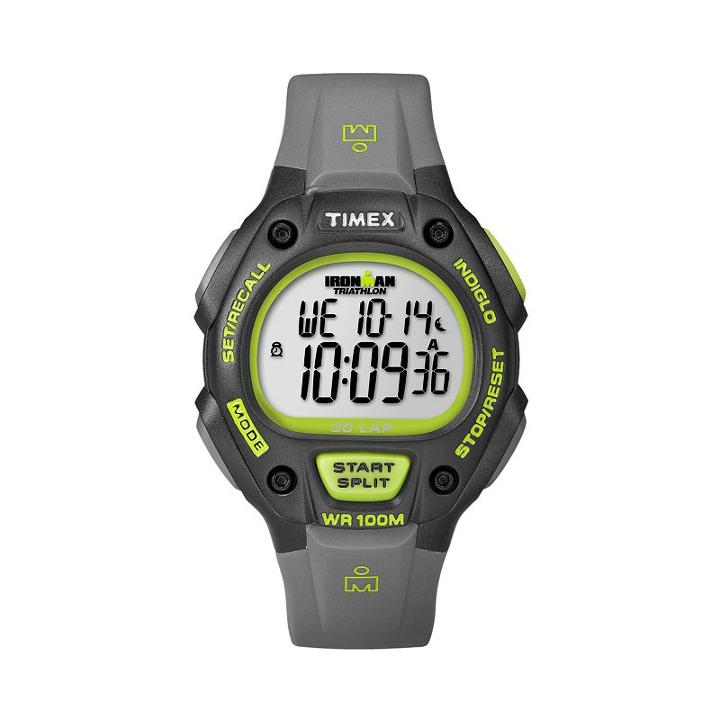 Timex Men's Ironman Triathlon Digital 30-lap Chronograph Watch - T5k692, Grey