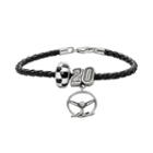 Insignia Collection Nascar Matt Kenseth Leather Bracelet And Sterling Silver 20 Charm And Bead Set, Women's, Black