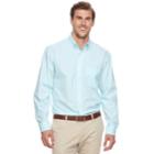 Big & Tall Izod Regular-fit Gingham-checked Stretch Button-down Shirt, Men's, Size: 2xb, Turquoise/blue (turq/aqua)