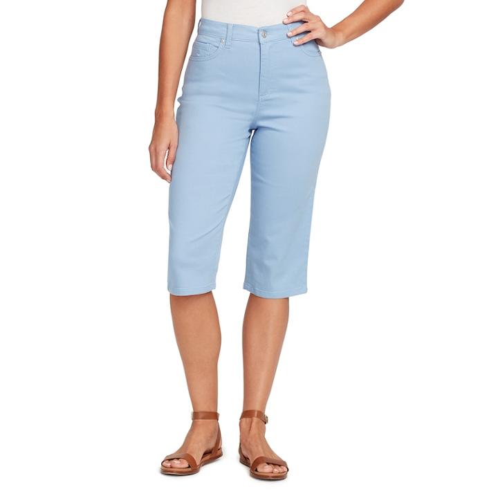 Women's Gloria Vanderbilt Amanda Denim Skimmer Capris, Size: 10, Blue