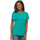 Women's Apt. 9&reg; Snap-back Tee, Size: Medium, Med Green