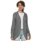Juniors' Grayson Threads Hooded Hatchi Cocoon Cardigan, Teens, Size: Xs, Grey (charcoal)