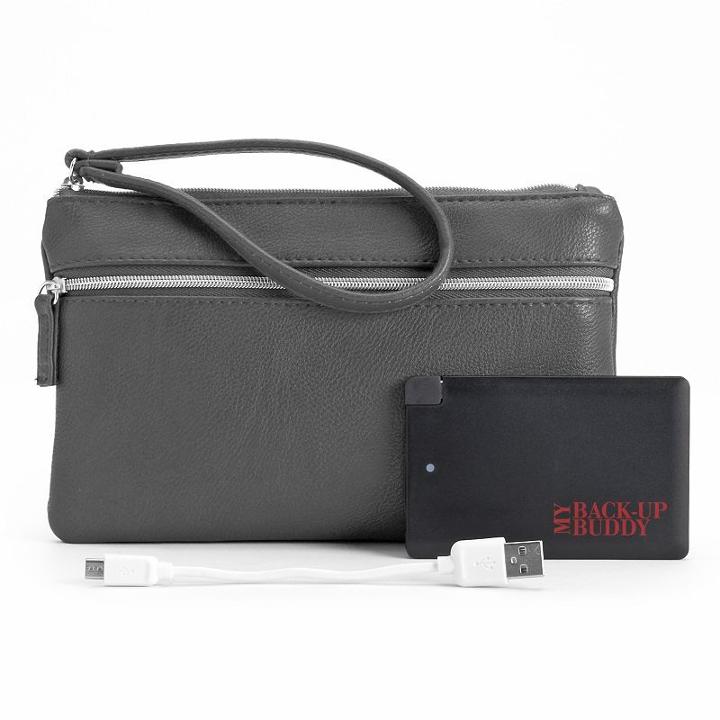 Apt. 9&reg; My Back-up Buddy Smartphone Charging Wristlet, Women's, Med Grey