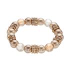Square Rondelle Beaded Stretch Bracelet, Women's, White Oth