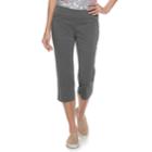 Women's Croft & Barrow&reg; Polished Pull-on Capris, Size: 18, Grey