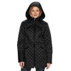 Women's Braetan Hooded Long Quilted Jacket, Size: Medium, Black