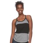 Juniors' So&reg; Colorblock Racerback Tank, Teens, Size: Small, Grey (charcoal)