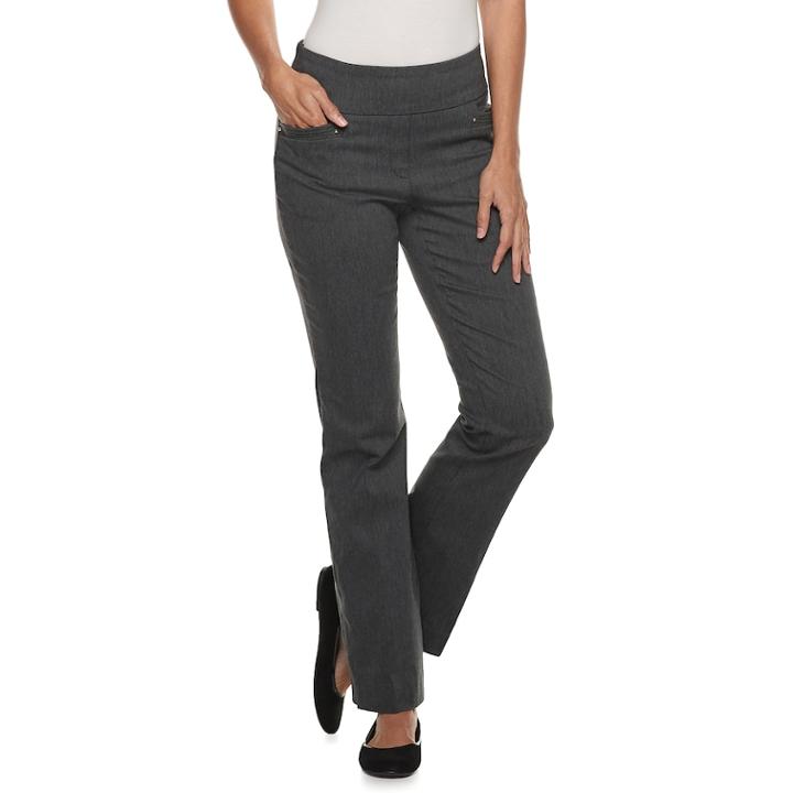 Women's Dana Buchman Millennium Baby-boot Cut Pull On Pants, Size: Medium, Med Grey