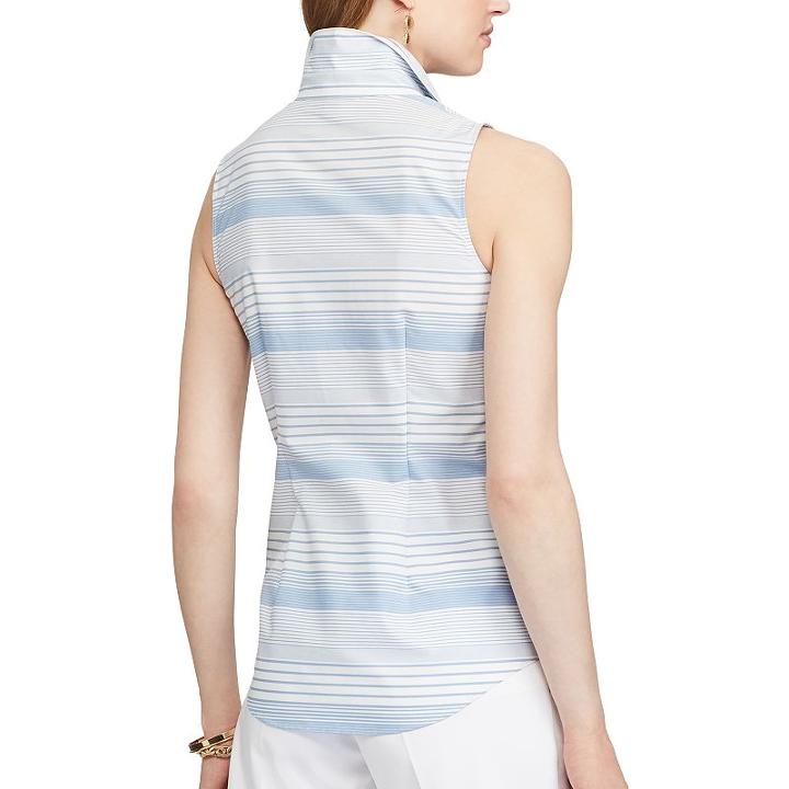 Women's Chaps Printed Sleeveless No-iron Shirt, Size: Small, White