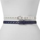 Women's Apt. 9&reg; Perforated 2-for-1 Belt Set, Size: Xl, White Oth