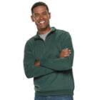 Men's Croft & Barrow&reg; Classic-fit Quarter-zip Fleece Pullover, Size: Large, Dark Green