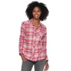 Women's Sonoma Goods For Life&trade; Essential Supersoft Flannel Shirt, Size: Xxl, Med Pink