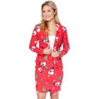 Women's Opposuits Holiday Jacket & Skirt Set, Size: 12, Brt Red