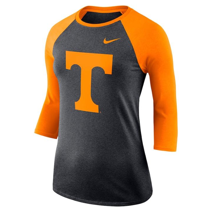 Women's Nike Tennessee Volunteers Baseball Tee, Size: Large, Grey