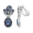 Napier Stone Cluster Double Drop Clip-on Earrings, Women's, Blue
