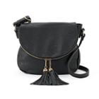 Deluxity Tassel Flap Crossbody Bag, Women's, Black