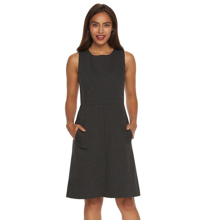 Women's Croft & Barrow&reg; Ponte Sheath Dress, Size: Medium, Dark Grey