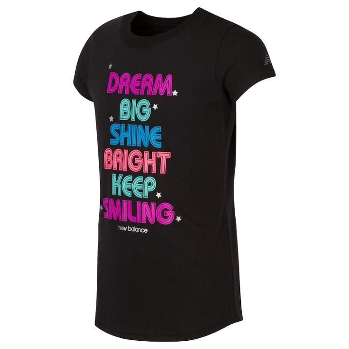 Girls 7-16 New Balance Graphic Tee, Size: 10-12, Black