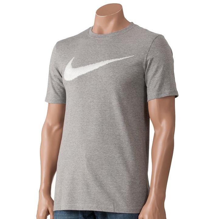 Men's Nike Swoosh Logo Tee, Size: Xl, Grey