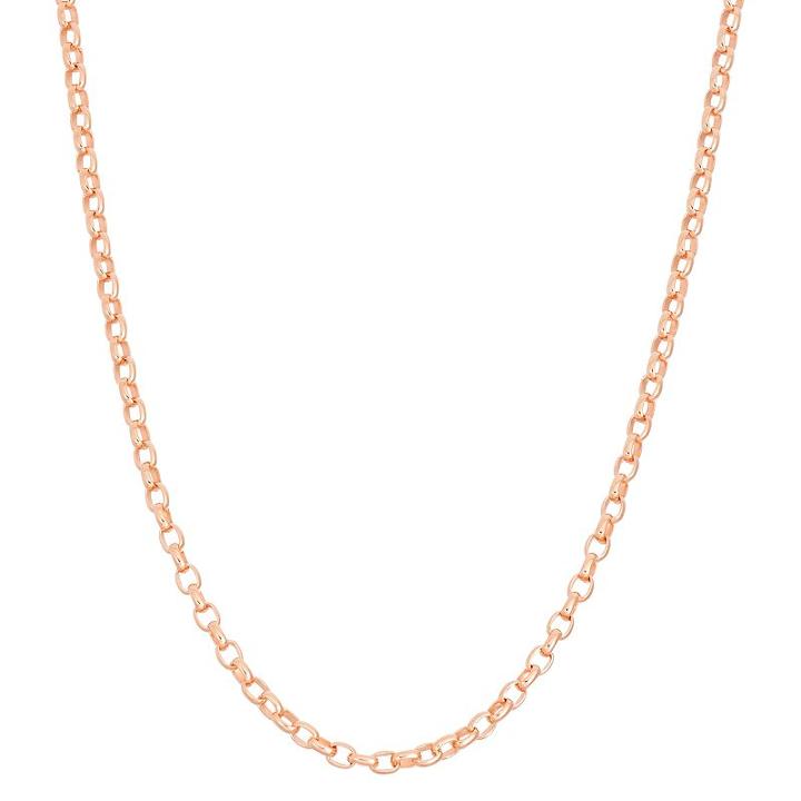 14k Gold Over Silver Adjustable Rolo Chain Necklace, Women's, Size: 22, Pink