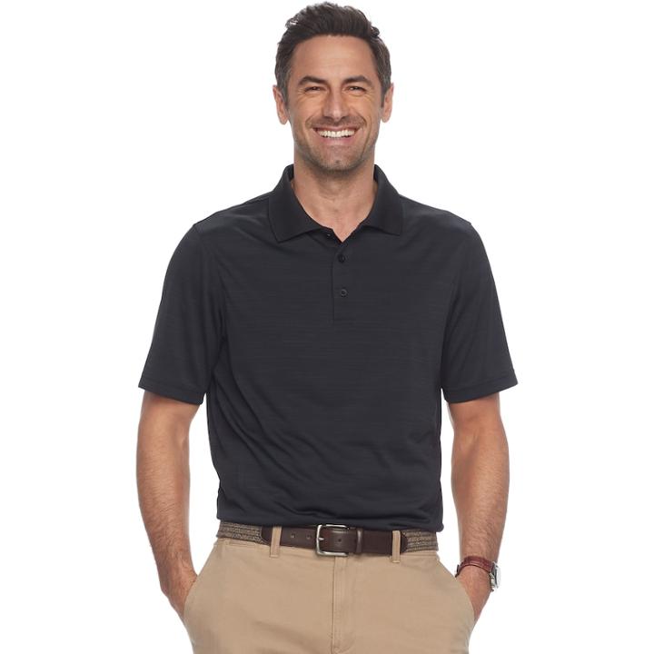 Men's Croft & Barrow&reg; Cool & Dry Classic-fit Space-dye Performance Polo, Size: Medium, Black
