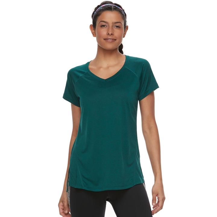 Women's Tek Gear&reg; Performance Base Layer Side Slit Tee, Size: Medium, Dark Blue