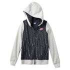 Girls 7-16 Nike Polka Dot Graphic Zip-up Hoodie, Girl's, Size: Medium, Grey (charcoal)