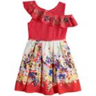 Girls 7-16 Beautees One Shoulder Ruffle Belted Skater Dress, Size: 12, Lt Orange