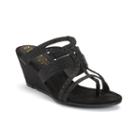 New York Transit Brightest Move Women's Wedge Sandals, Size: 7 Wide, Black
