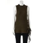 Women's Jennifer Lopez Lace-up Sleeveless Sweater, Size: Xxl, Dark Brown