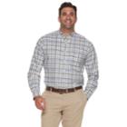 Big & Tall Izod Newport Classic-fit Plaid Oxford Button-down Shirt, Men's, Size: L Tall, Blue (navy)