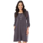 Women's Apt. 9&reg; Fuzzy Swing Dress, Size: Small, Grey (charcoal)