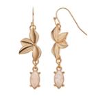 Lc Lauren Conrad Crackle Marquise Leaf Nickel Free Drop Earrings, Women's, White