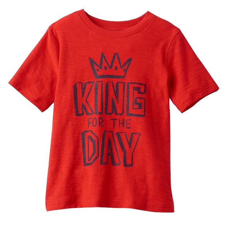 Boys 4-10 Jumping Beans&reg; Short Sleeve Slubbed Graphic Tee, Boy's, Size: 5, Med Red