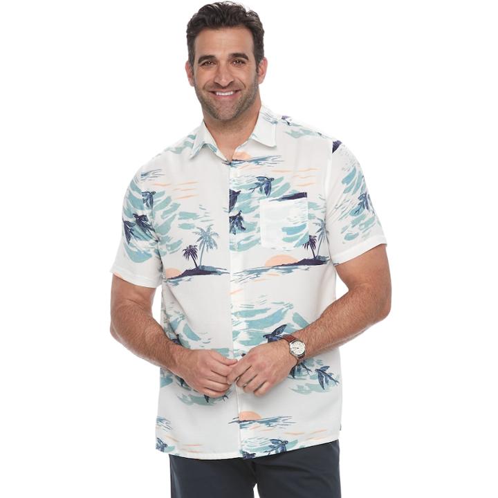 Big & Tall Croft & Barrow&reg; Regular-fit Soft Touch Microfiber Button-down Shirt, Men's, Size: Xxl Tall, Natural