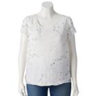 Plus Size Lc Lauren Conrad Textured Dot Top, Women's, Size: 2xl, Natural