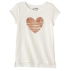 Girls 4-10 Jumping Beans&reg; Graphic Step Hem Tee, Size: 5, White Oth