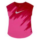 Girls 4-6x Nike Dri-fit Curved Sublimated Pattern Tee, Girl's, Size: 6x, Brt Red