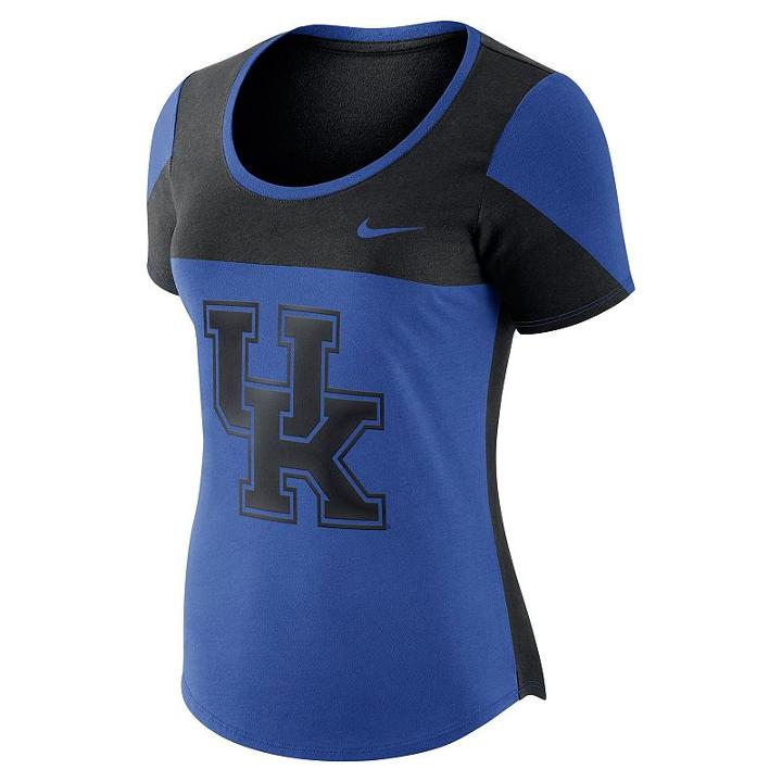 Women's Nike Kentucky Wildcats Enzyme-washed Colorblock Tee, Size: Small, Dark Blue