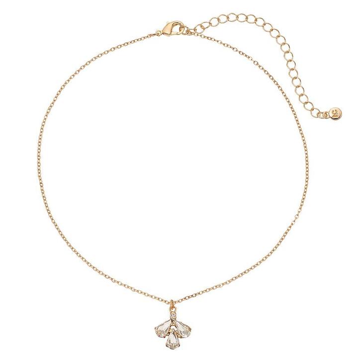 Lc Lauren Conrad Teardrop Cluster Pendant Choker Necklace, Women's, Gold
