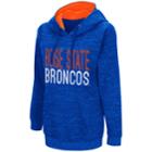 Women's Campus Heritage Boise State Broncos Throw-back Pullover Hoodie, Size: Large, Blue (navy)