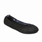 Dearfoams Women's Active Mesh Ballerina Slippers, Size: Large, Black