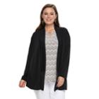 Plus Size Dana Buchman Shawl Collar Cardigan, Women's, Size: 3xl, Black