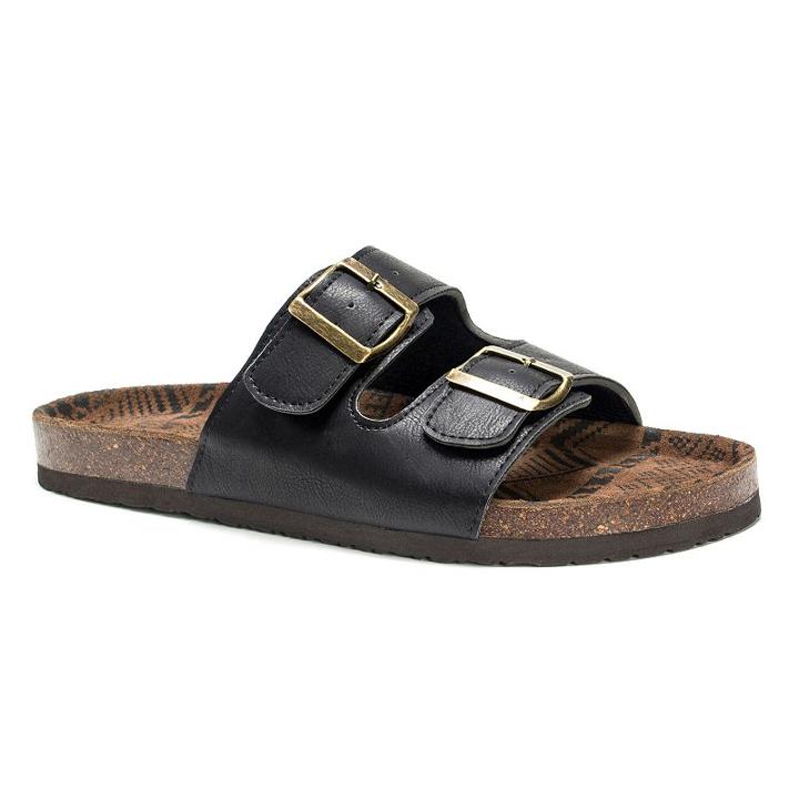 Muk Luks Parker Men's Buckle Sandals, Size: 12, Black