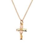 Black Hills Gold Tri Tone Flower Cross Pendant Necklace, Women's, Size: 13