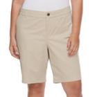 Plus Size Croft & Barrow&reg; Essential Twill Bermuda Shorts, Women's, Size: 16 W, Lt Beige