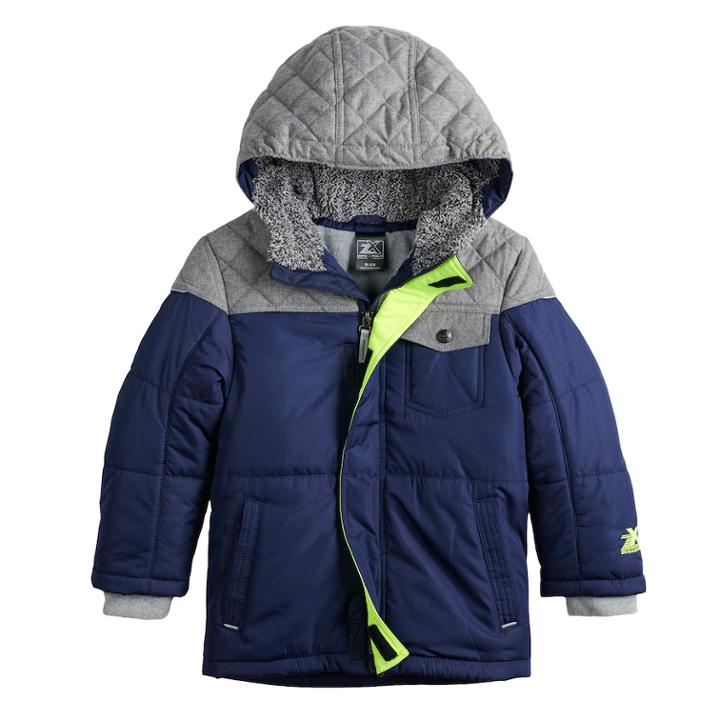 Boys 4-7 Zeroxposur Arthur Reflective Quilted Heavyweight Jacket, Size: Medium, Blue (navy)